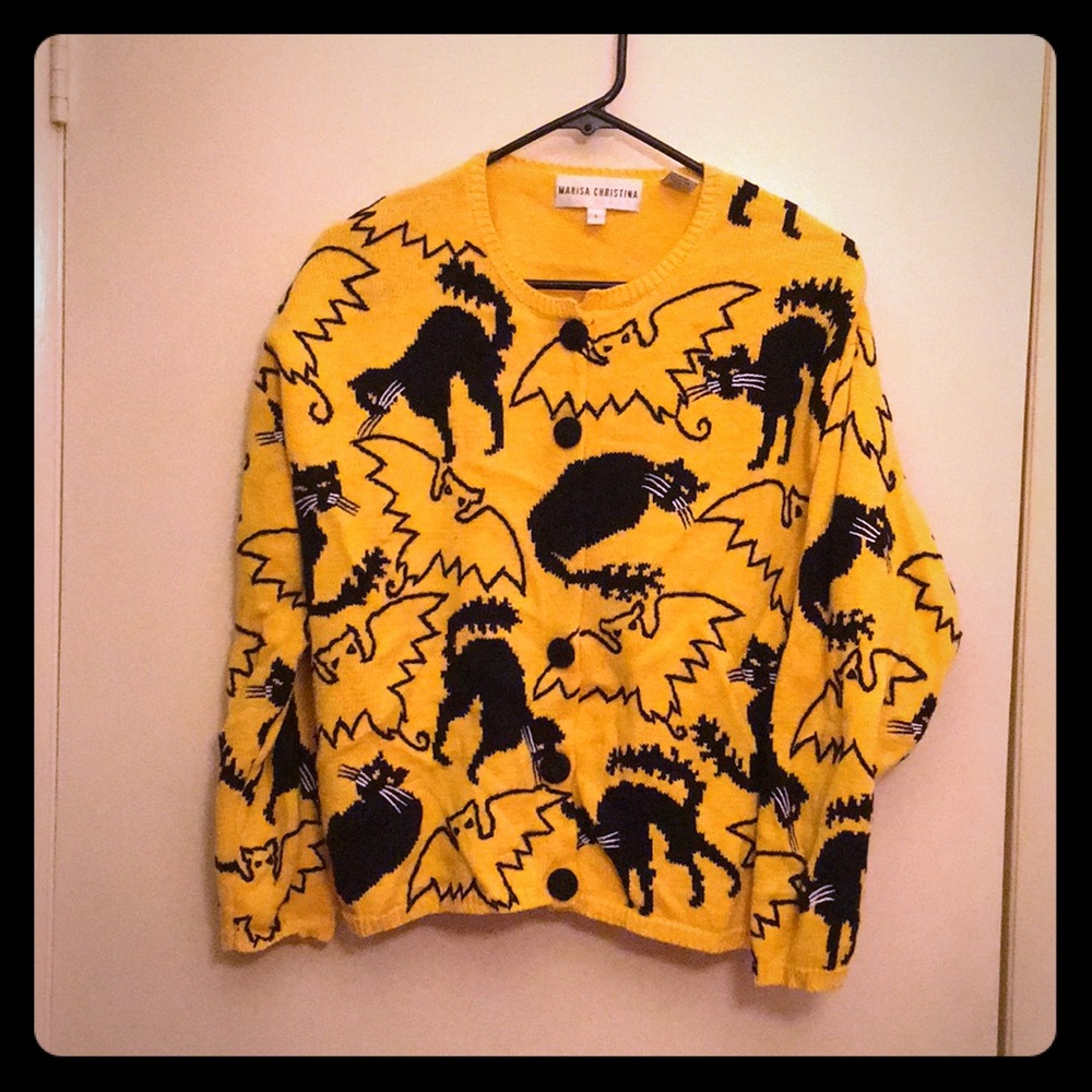 Yellow and black Halloween sweater